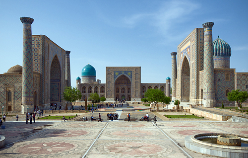 Uzbekistan: Minarets of Registan in Samarkan